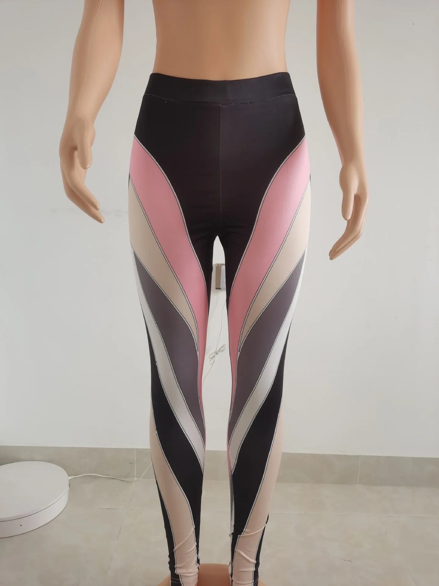 Cordivia Colorful Striped Stretch Leggings (Bodyshaping)