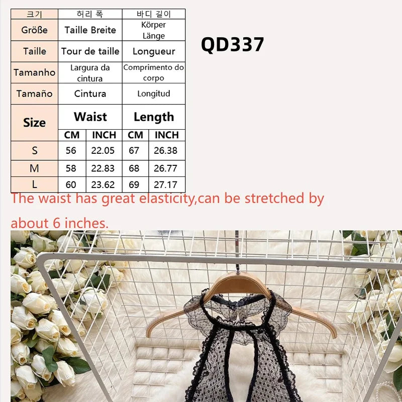 Satin Comfortable Strap Lace Spliced Sheer Lingerie