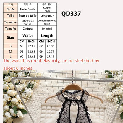 Satin Comfortable Strap Lace Spliced Sheer Lingerie