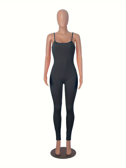One Piece Bodycon Casual Daily Jumpsuits - Black