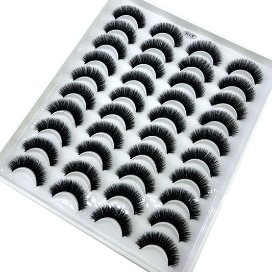 20 Pairs Natural long 3D Mink False Short Eyelashes