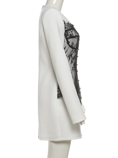 Lace Patchwork V-Neck Dresses