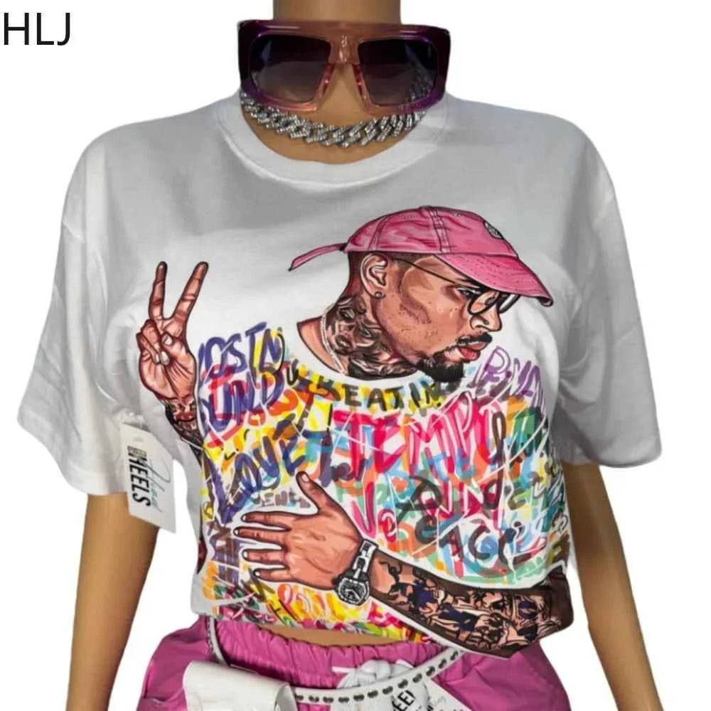 O Neck Loose Tshirts + Drawstring Leather Shorts Outfits Streetwear