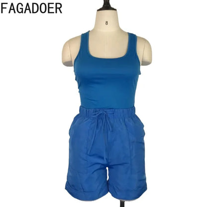 Solid Tank Top + Shorts Midnight Streetwear Clothing