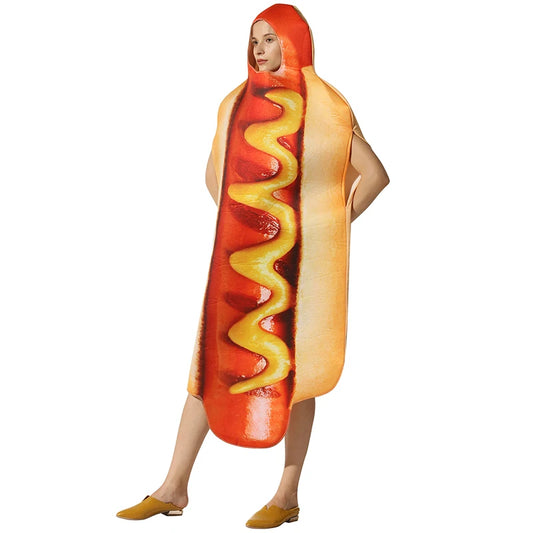 3D Print Hot Dog Costumes Halloween Family One-Piece Costume Carnival Food Costume