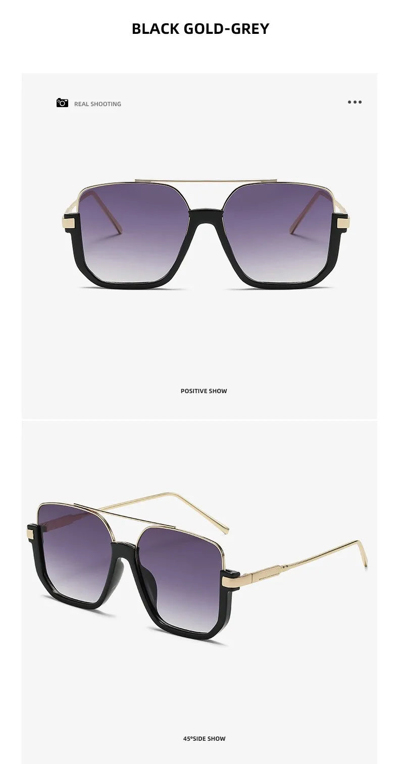 Oversized Square Design Uv400 Sunglasses