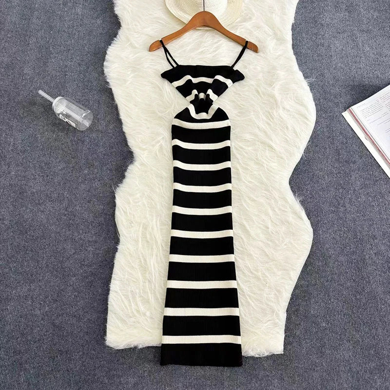 Striped Bodycon Beach Sundresses