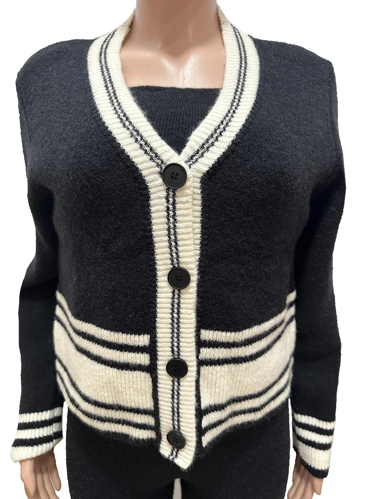 Dianna Knitted Sweater Tops 2 Piece Pant Sets  (Knit Cardigans)