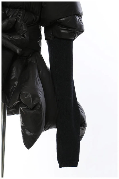 Cotton-padded Coat Lapel Loose Zipper Solid Color Coats