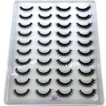 20 Pairs Natural long 3D Mink False Short Eyelashes