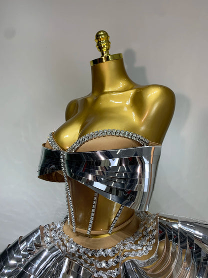 Sequins Rhinestone Backless Shiny Dresses (2pc.)