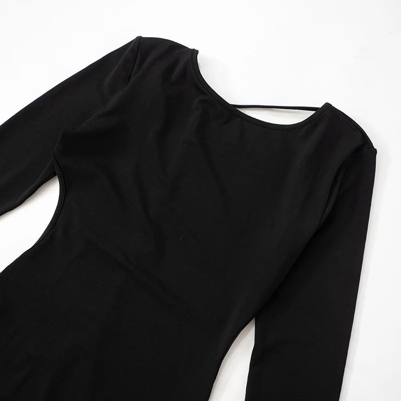 Joanna O-Neck Long Sleeve Backless Body-Shaping (Clubwear)