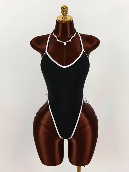 Black & White Contrast Sleeveless Bodysuit( for him)