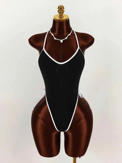 Black & White Contrast Sleeveless Bodysuit( for him)