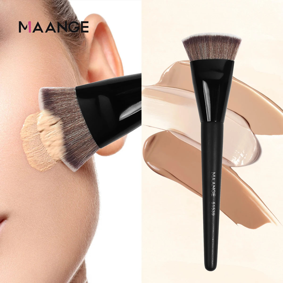 Flat Head Foundation Brush With Box Powder Blush Concealer Makeup Brush Skin-friendly Makeup Tool