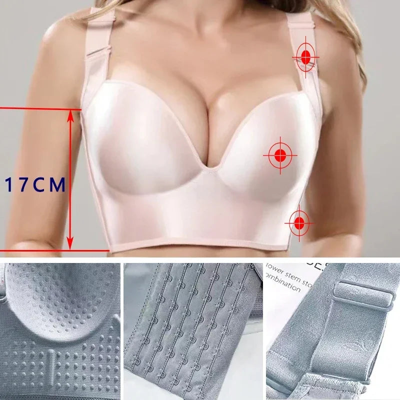 Back Full Coverage Wire Free Smooth Push Up Bra (Shapers)