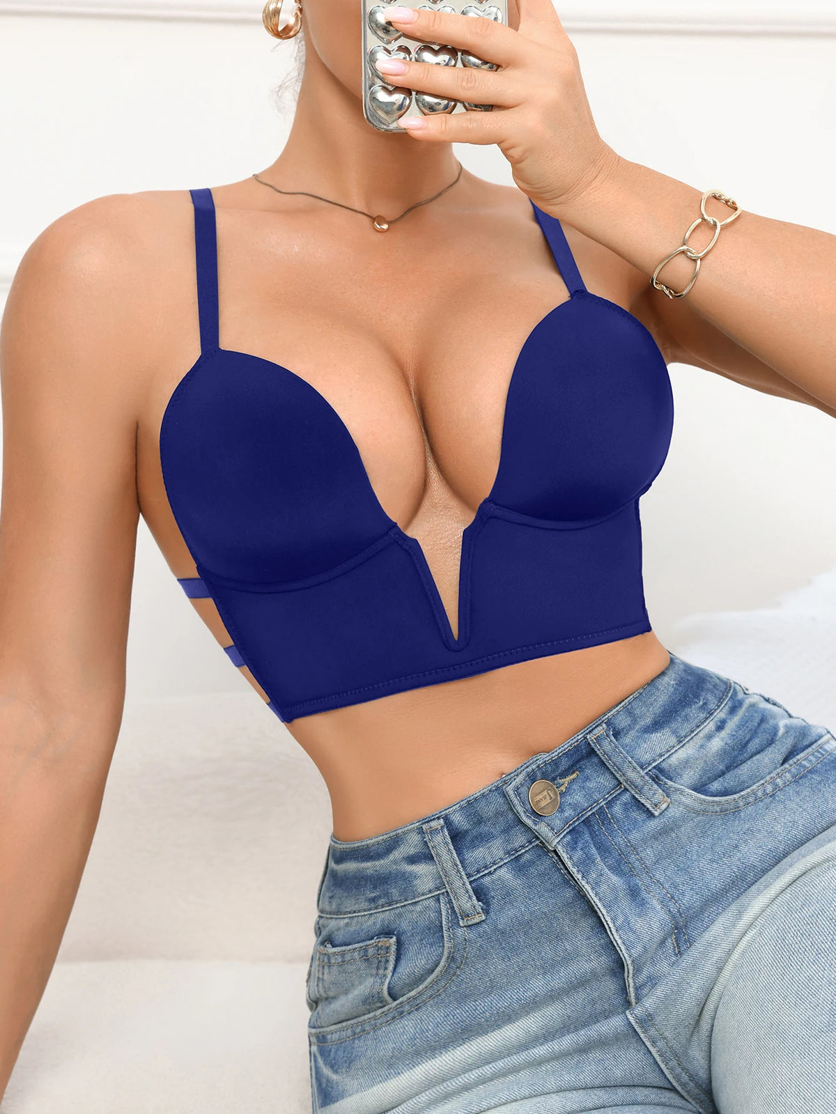 Fashionable Bra Minimalist  Comfortable, Underwire Deep V Push up Bra