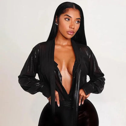 Tassel Patchwork 2 Piece Sets Women Outfit See Through Long Sleeve Crop Top + Skirt Suits Female Streetwear New