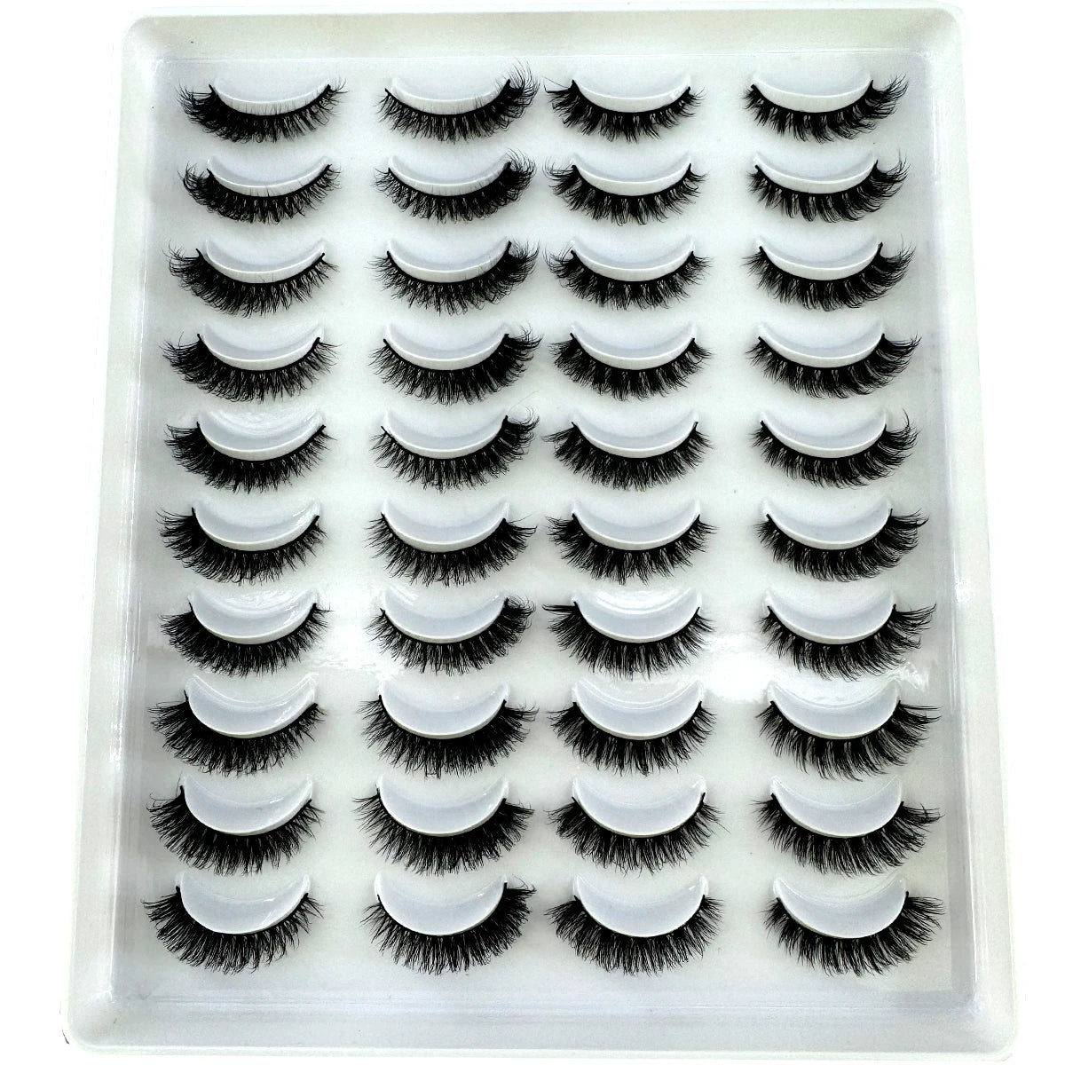 20 Pairs Natural long 3D Mink False Short Eyelashes
