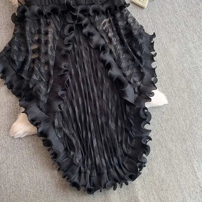 American Style V-neck Irregular Hem Design Dresses 22D1845