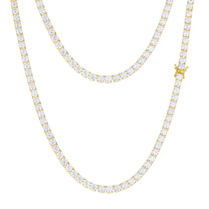 3/4/5mm 6"-24" Bling Iced Out Round Zircon Tennis Chain Chokers Necklaces 1 Row CZ Stone Link Chain Jewelry
