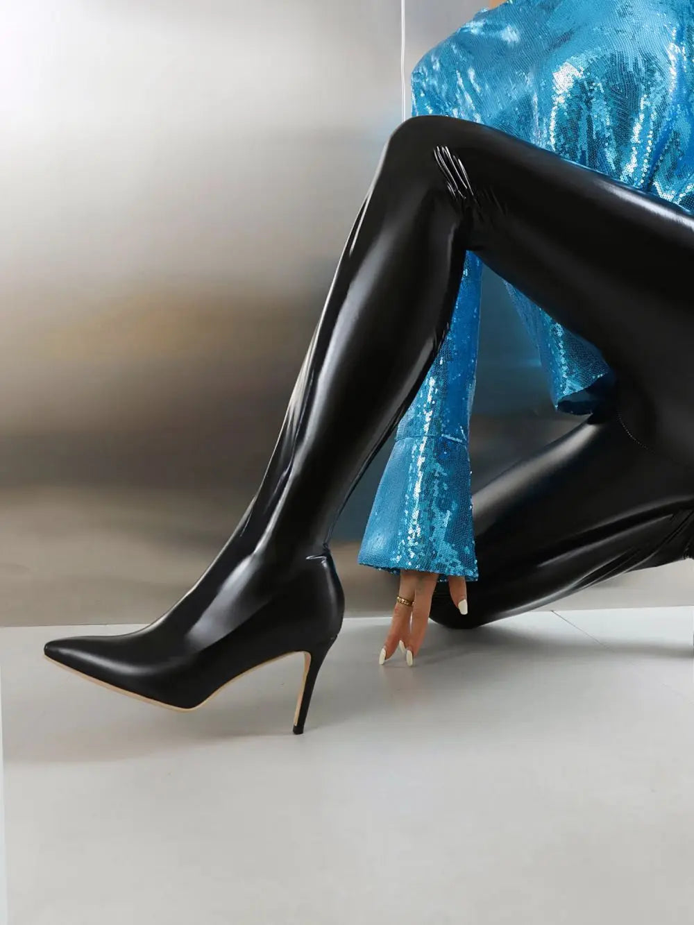 Side zipper Elastic legs Pant boots