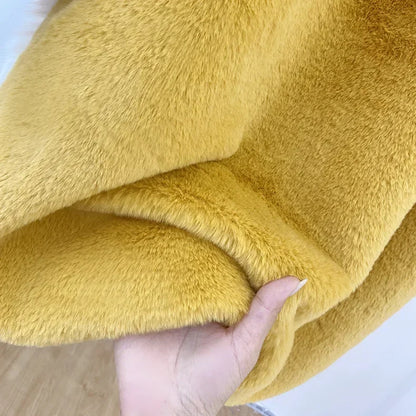 Winter Faux Fur Jackets for Women Furry Warm Splicing Contrast Color Blue Faux Fur Coat Long Jacket Cardigan Women