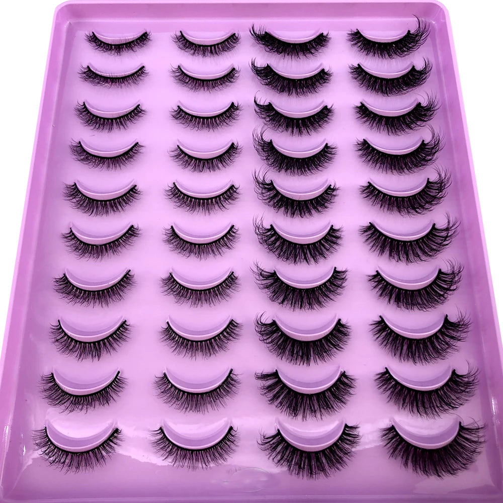20 Pairs Natural long 3D Mink False Short Eyelashes