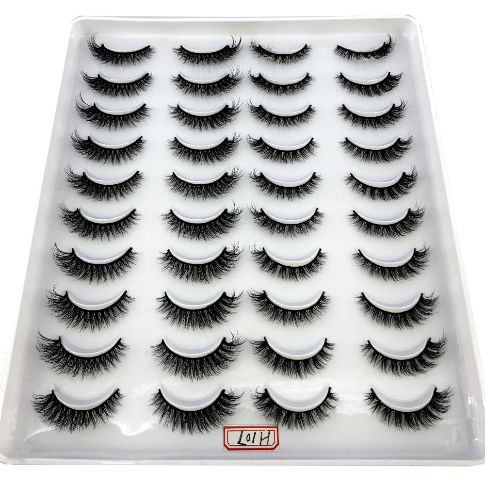 20 Pairs Natural long 3D Mink False Short Eyelashes
