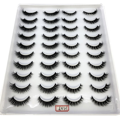 20 Pairs Natural long 3D Mink False Short Eyelashes