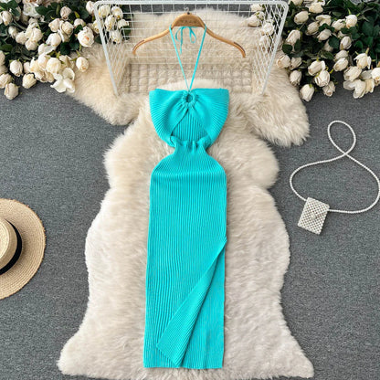 Chic Fashion Sexy Package Hips Split Knitted Dresses