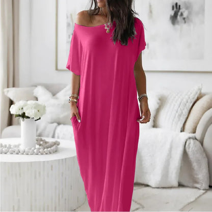 Beach Outfits Pockets Casual Vintage Maxi Dresses