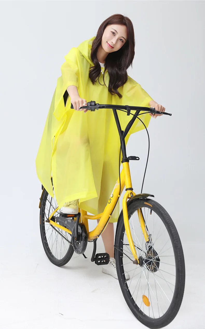 Transparent Windproof Bicycle Motorcycle Raincoat Woman Rain Poncho Impermeable EVA Hiking Raincoats