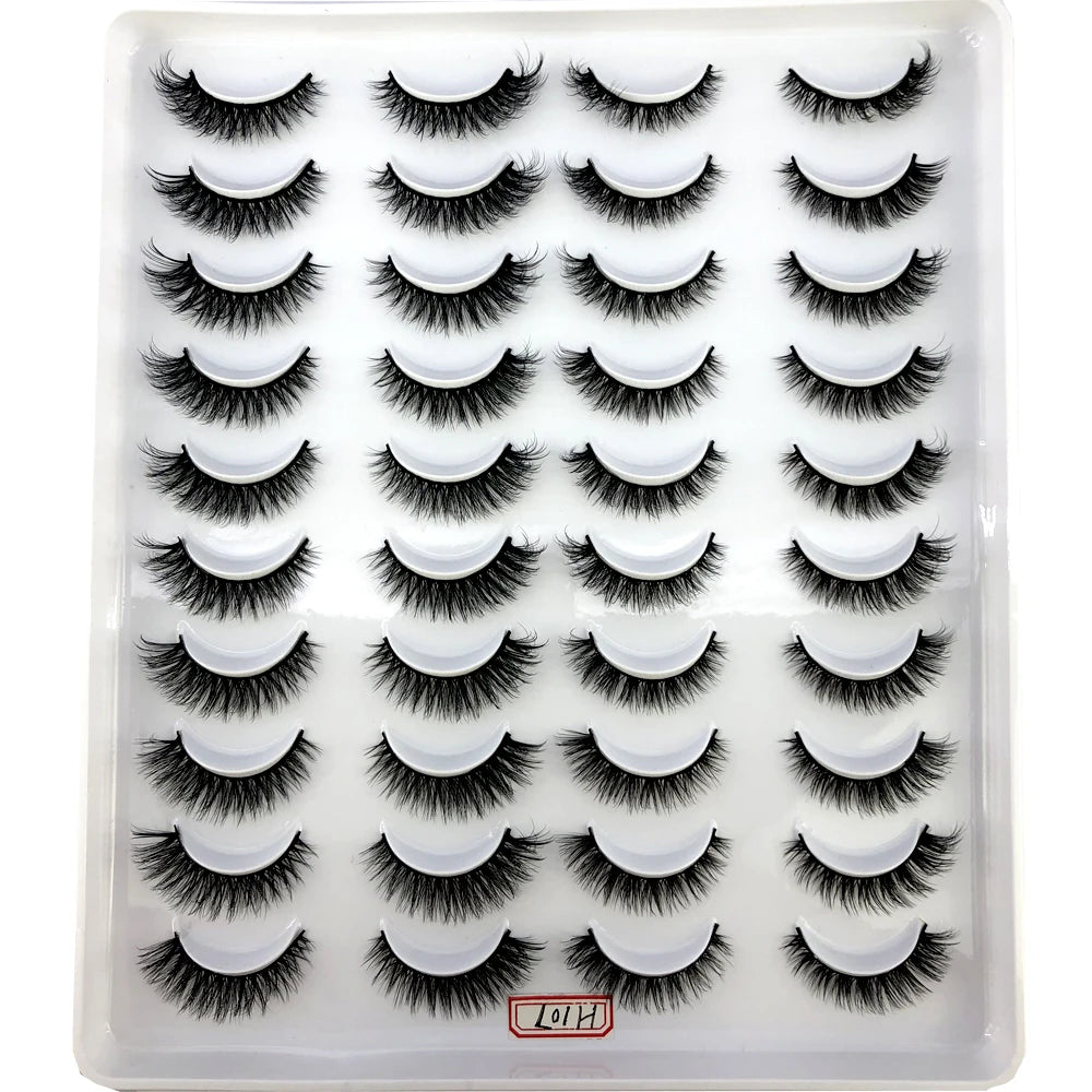 20 Pairs Natural long 3D Mink False Short Eyelashes
