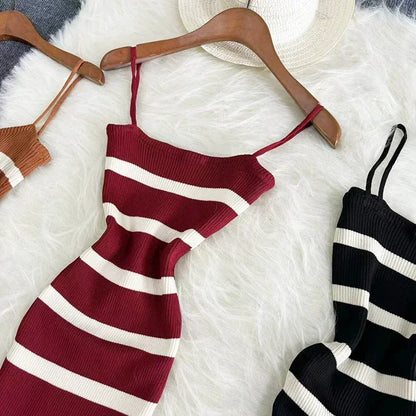 Striped Bodycon Beach Sundresses