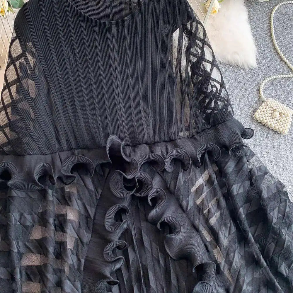 American Style V-neck Irregular Hem Design Dresses 22D1845