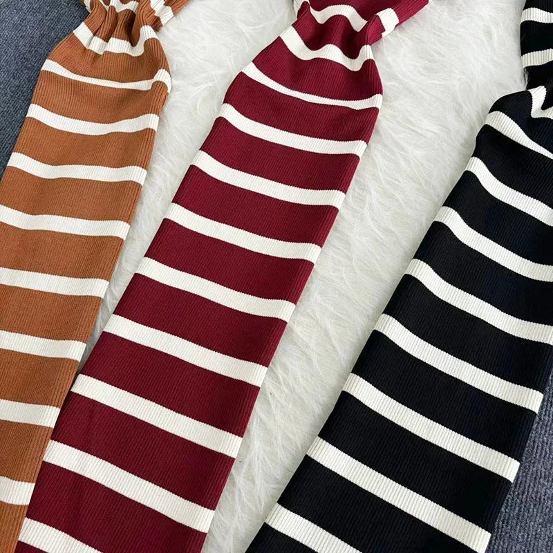 Striped Bodycon Beach Sundresses