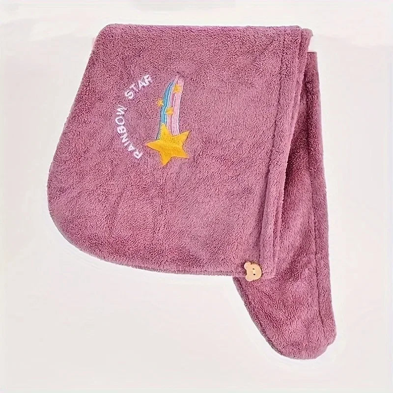 Quick Dry Shower Cap Turban for Women Girls Bathroom Super Absorbent Soft Towel Hair Dry Wrap Bonnets Cute Hair Drying Towel