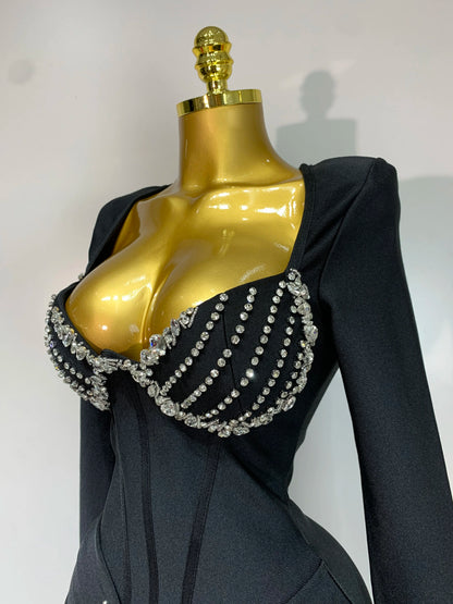Luxury Sparkly Beading Bodycon Celebrity Dresses