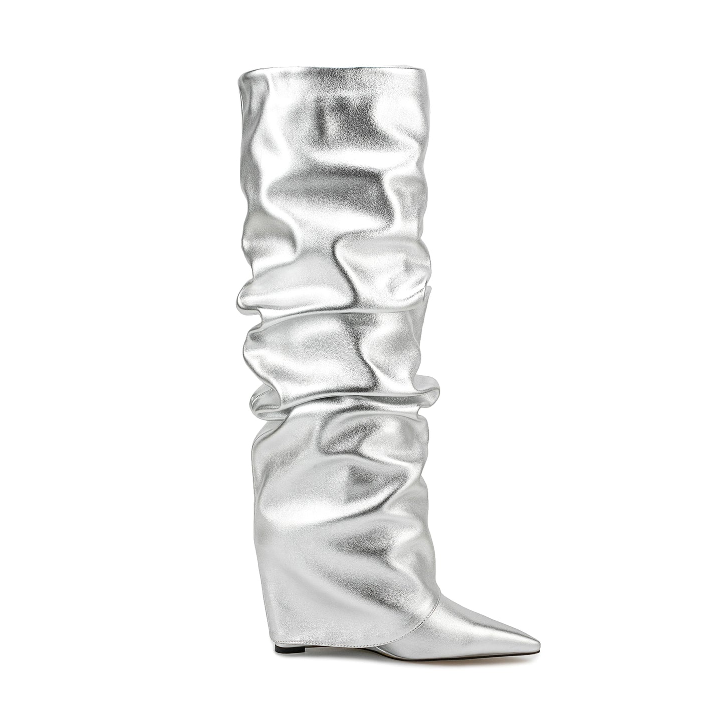 Katia Metallic Slip-on High Heel Boots 45