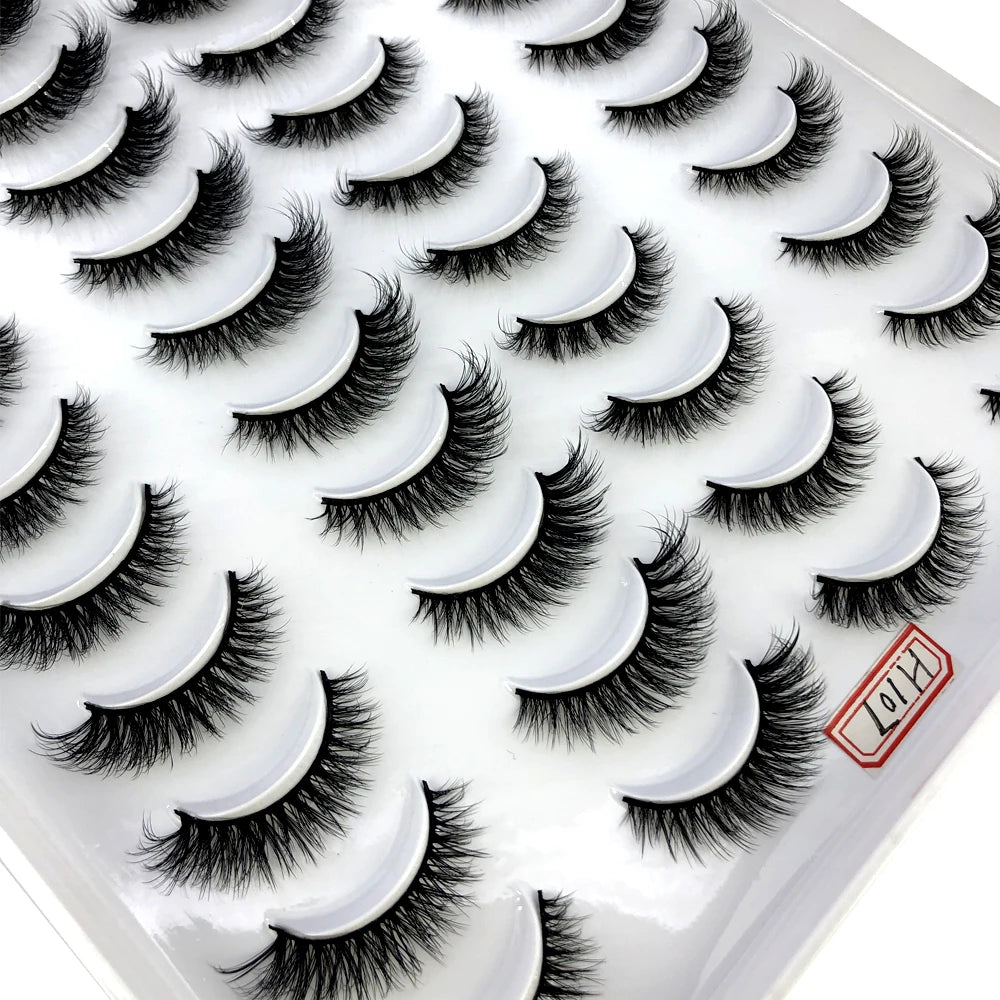 20 Pairs Natural long 3D Mink False Short Eyelashes