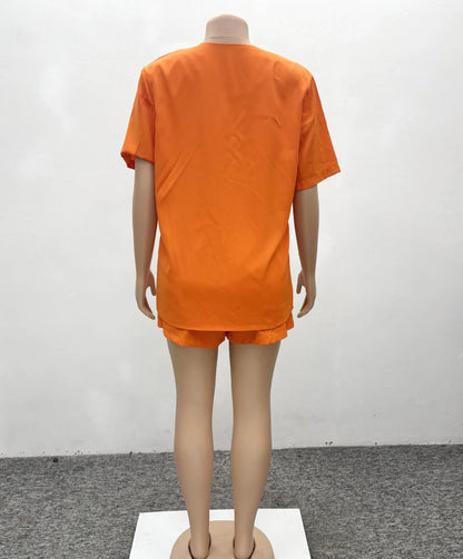 V-neck Shirt Blazers + Shorts Suit Outfits