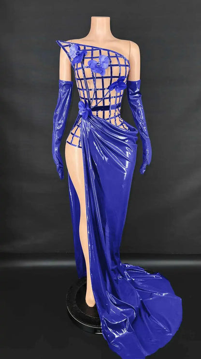 See Through Top Skirt + Long Gloves Set