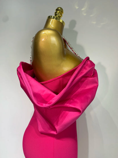 Off the Shoulder Crystal Bodycon Bandage Dresses