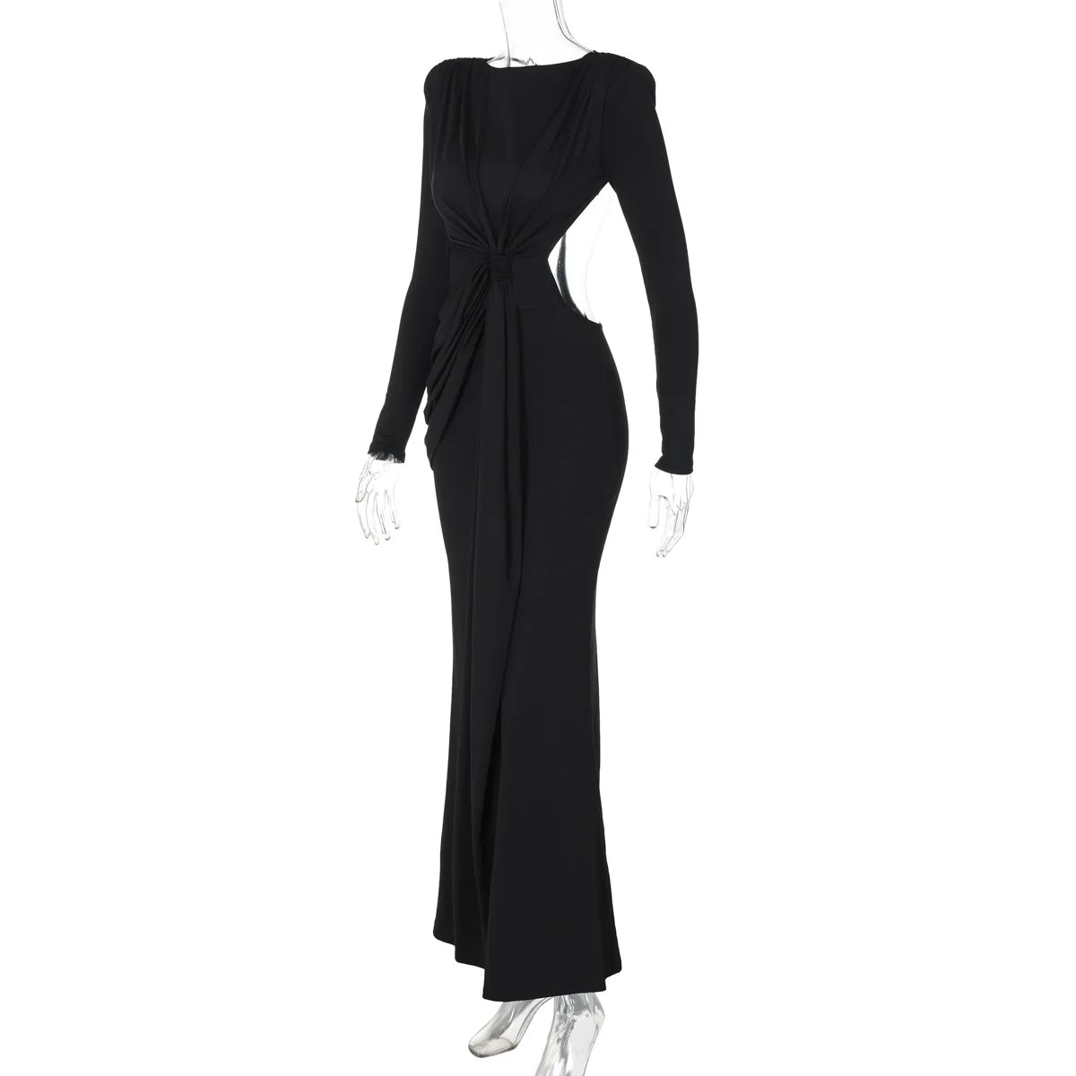 Tanya Elegant Ruched Ribbion Long Dresses