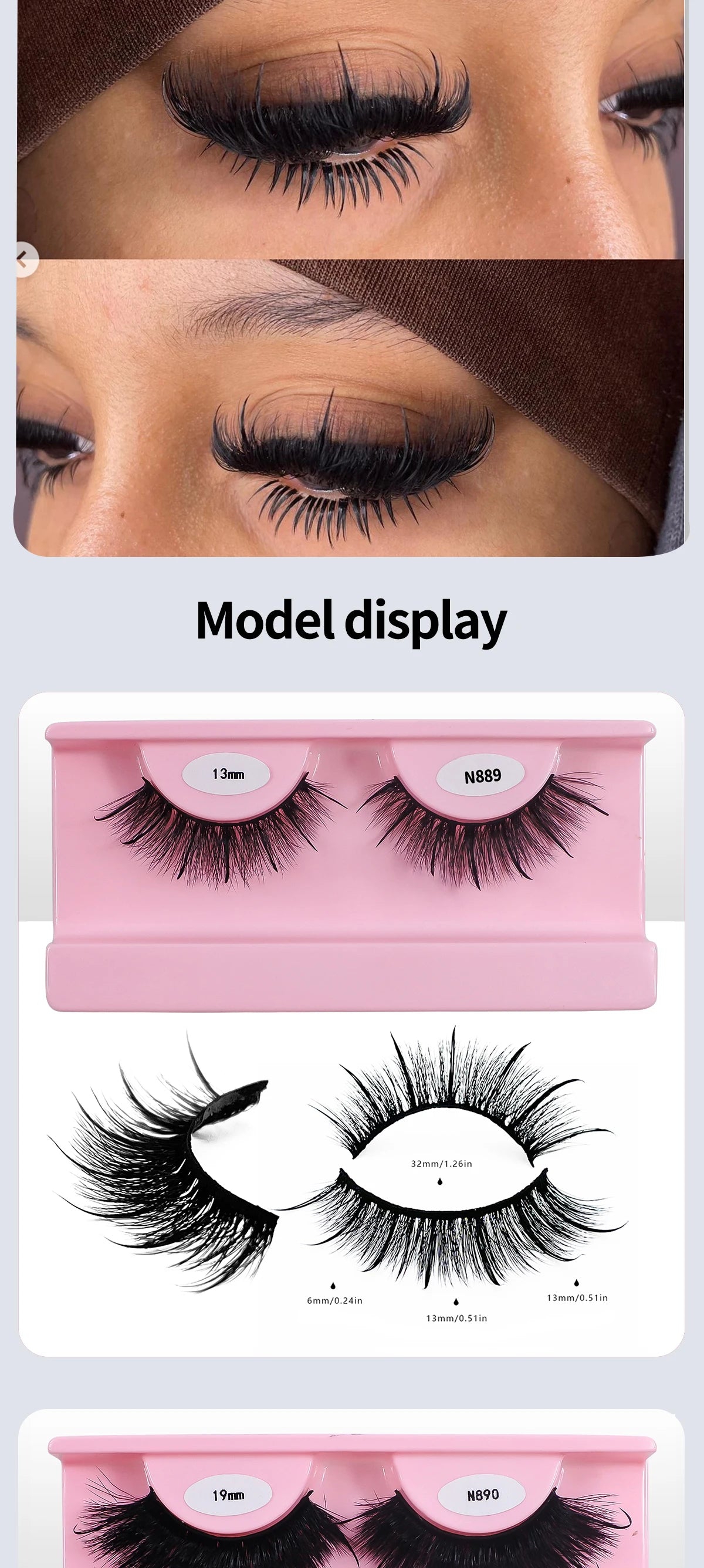 Faux Mink Lash Spikes Wispy Thick Natural Full Strip Lashes New Makeup Fluffy Mink Eyelashes