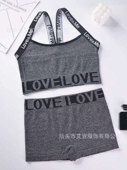 Y2K Love Straps Loungewear Top + Shorts Sets