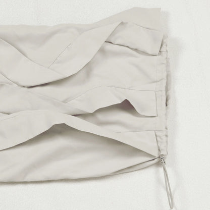 Ruched Lantern Sleeve Drawstring Patchwork Pants
