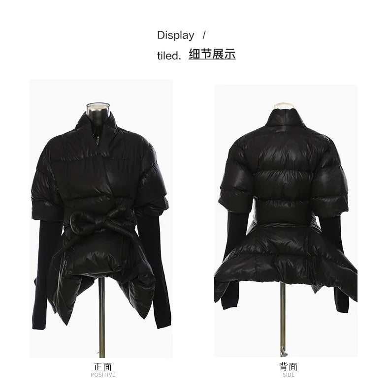 Cotton-padded Coat Lapel Loose Zipper Solid Color Coats