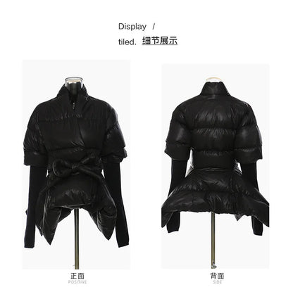 Cotton-padded Coat Lapel Loose Zipper Solid Color Coats